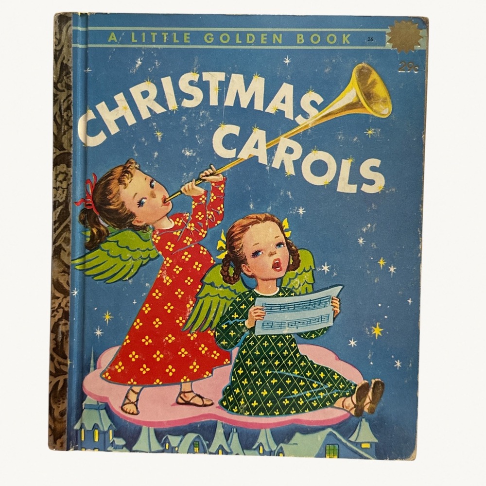 Vintage 1946 Christmas Carols Little Golden Book Corinne Malvern Illustration
